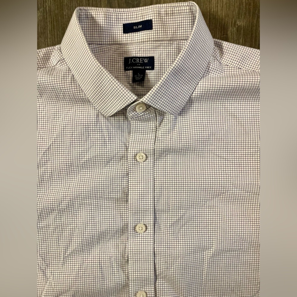 J Crew Flex Wrinkle Free Slim Fit Button Down Shirt 16-16.5 (Large)